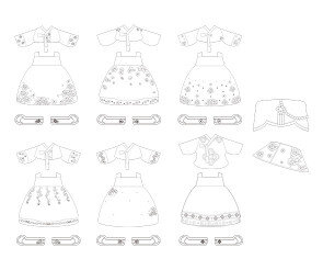 여자 한복 색칠 모음