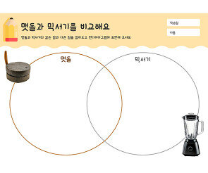 맷돌과 믹서기를 비교해요
