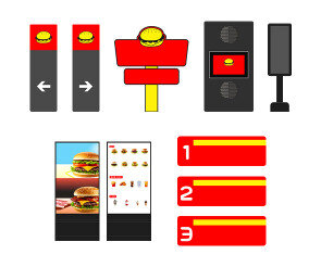 햄버거 가게 드라이브스루 존 (문구없음)