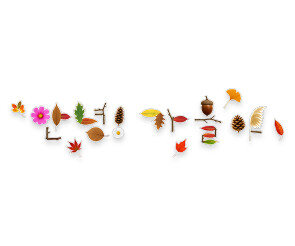 안녕! 가을아 자연물 레터링