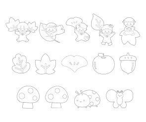 가을 요정과 가을 숲 색칠 모음