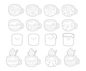 코코아와 마시멜로 색칠 모음