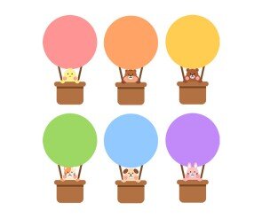 열기구 동물 이름표