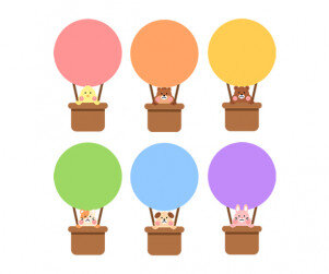 열기구 동물 이름표