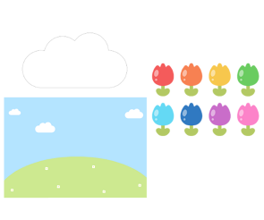 출석판(튤립)(문구없음)