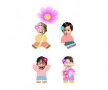 코스모스와 아이 합성이미지