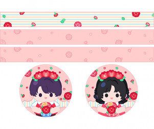 어버이날 카네이션 띠지 라벨