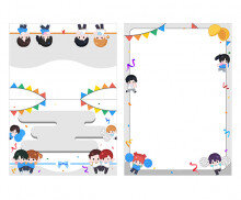 운동회 2단 초대장(순서지)(문구없음)