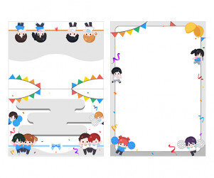 운동회 2단 초대장(순서지)(문구없음)