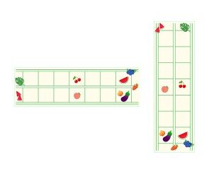 여름에 먹는 과일과 채소 원고지 레터링(문구없음)
