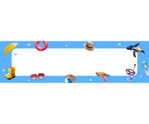 여름 용품 가게 가로 배너(문구없음)