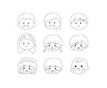 가족 얼굴 색칠 모음