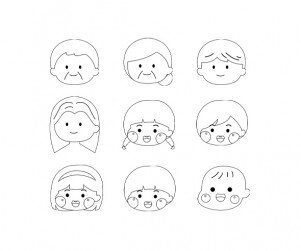 가족 얼굴 색칠 모음