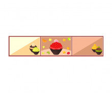 빙수 가게 상단 메뉴판(문구없음)