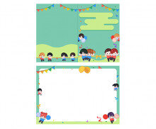 운동회 2단 초대장(순서지)(문구없음)