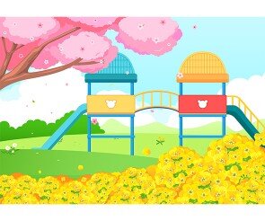 놀이터 봄 배경(동물없음)