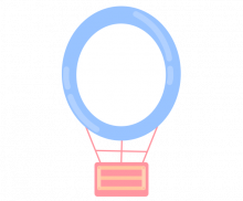 연파랑 열기구 가랜드