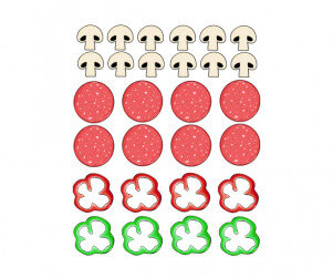 양송이,햄,파프리카2종