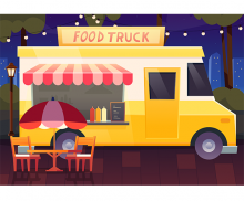 야시장 푸드트럭 배경