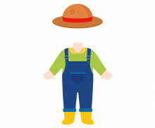 밀짚모자 쓴 농부 합성이미지