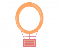 주황 열기구 가랜드