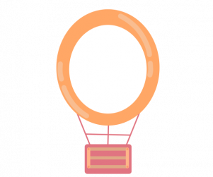 주황 열기구 가랜드