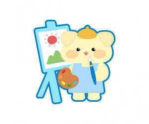 그림 그리는 강아지