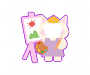 그림 그리는 고양이 합성이미지