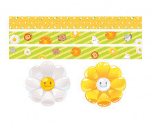 데이지 풍선 동물 띠지 라벨