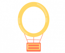 노랑 열기구 가랜드