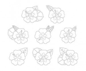 히비스커스 색칠 모음