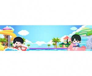 신나는 물놀이를 즐겨요 가로 배너(문구없음)