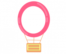 진분홍 열기구 가랜드