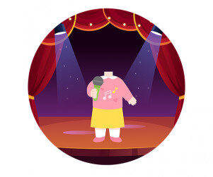 무대 합성 라벨