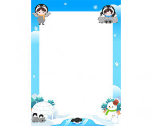 이글루 펭귄 겨울 테두리