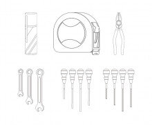 공구(니퍼,드라이버,줄자,스패너,스프레이)색칠 모음