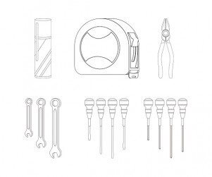 공구(니퍼,드라이버,줄자,스패너,스프레이)색칠 모음