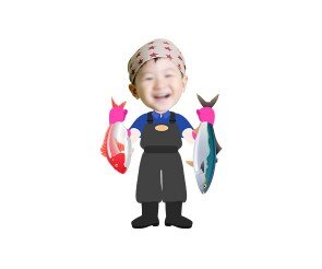 어시장 상인 합성이미지