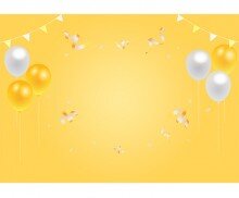 옐로우데이 풍선 배경 (문구없음)