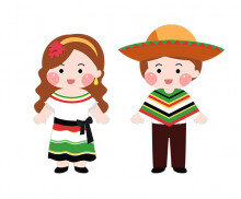 맥시코 전통의상 입은 아이