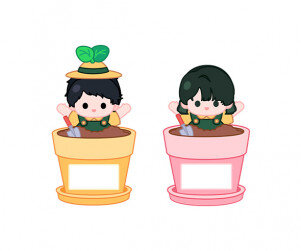 화분 속 아이 화분 이름표