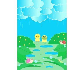 비 오는 날 배경