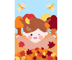 가을 낙엽 표지(여아)