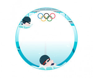 올림픽 수영 라벨