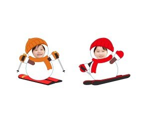 스키 타는 눈사람 합성 이미지