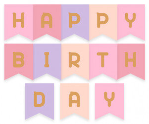 HAPPY BIRTHDAY 깃발 가랜드