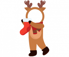 양말 거는 루돌프 합성이미지