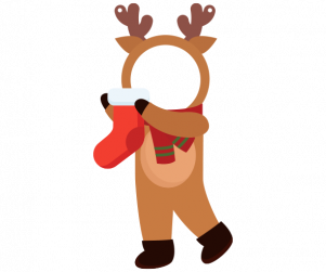 양말 거는 루돌프 합성이미지