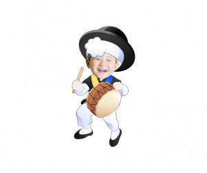 사물놀이 하는 아이 합성이미지 (북)