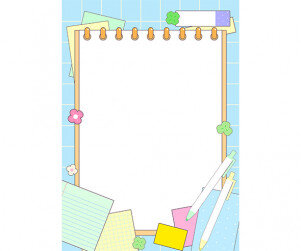 문구용품 테두리(하늘)